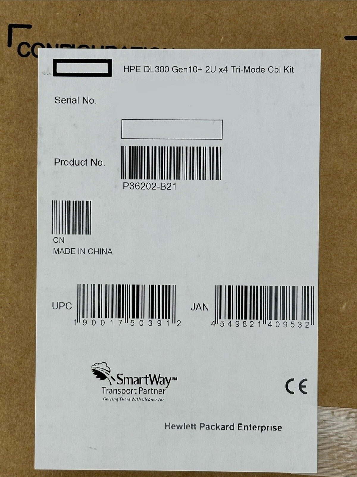 HPE P36202-B21 ProLiant DL3XX DL380 DL385 Gen10/Plus/V2 2U x4 Tri-Mode Cable Kit