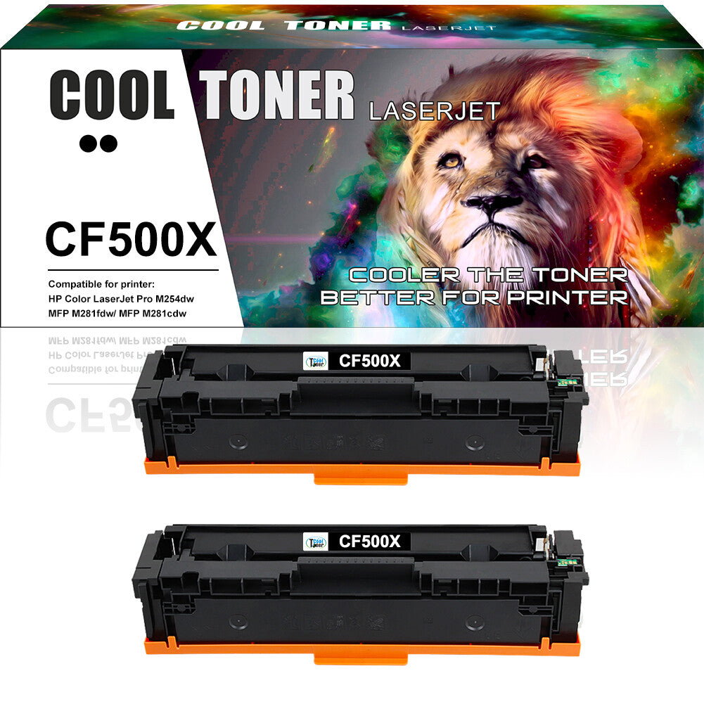 2PK CF500X Toner Compatible With HP 202X Color LaserJet M254 MFP M280nw M281cdw