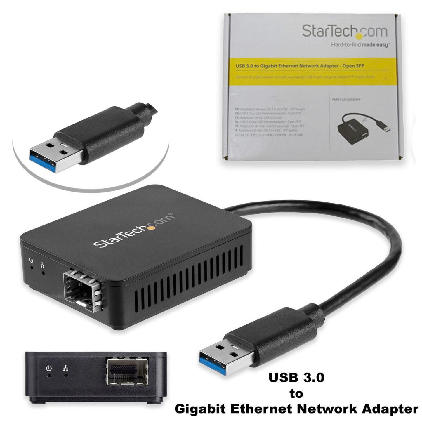 StarTech.com USB 3.0 to Fiber Optic Gigabit Network Adapter Converter US1GA30SFP