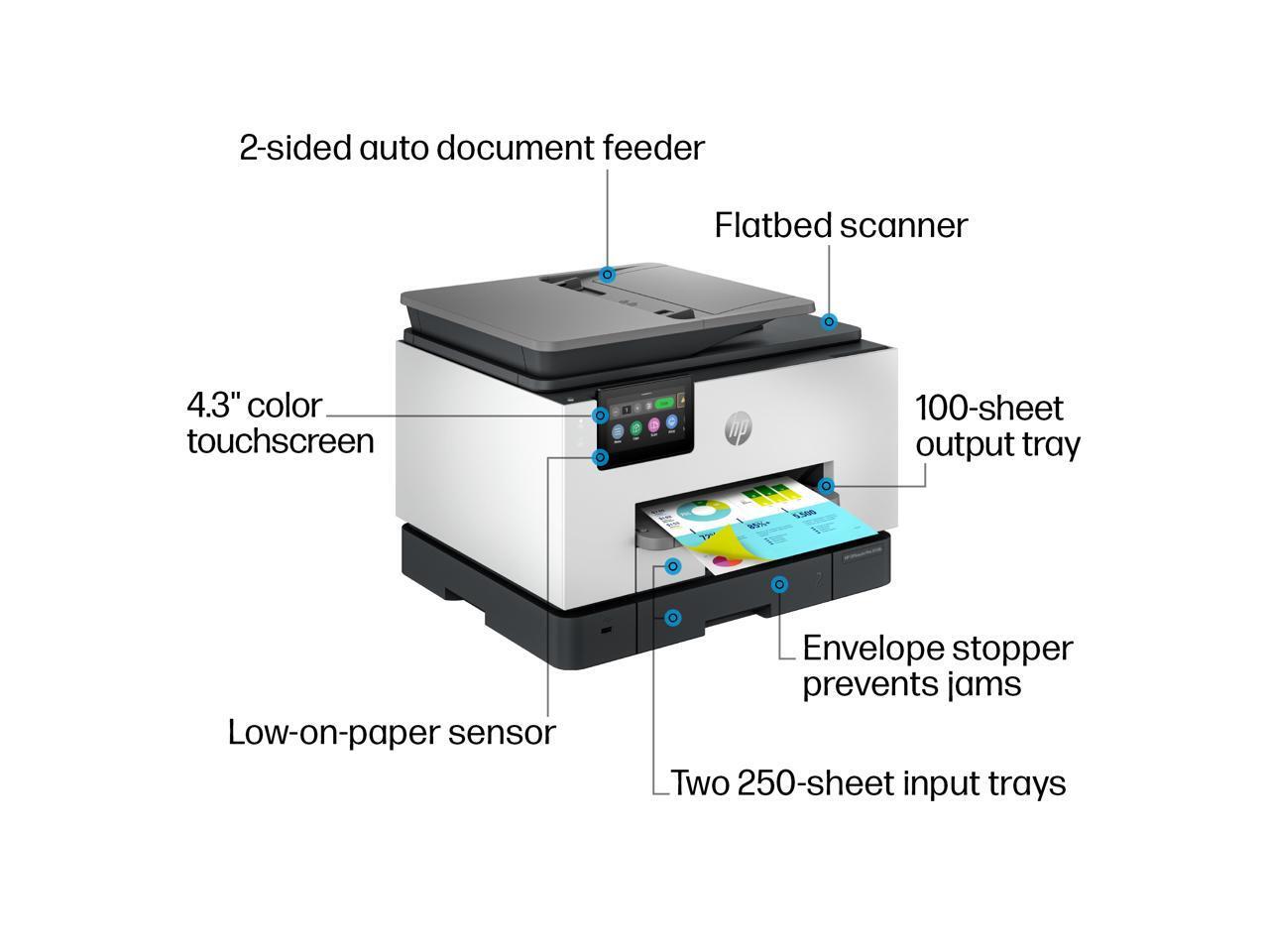 HP Officejet Pro 9130b Wired & Wireless Inkjet Multifunction Printer - Color