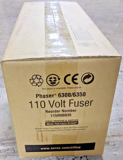 Genuine Xerox 115R00035 110 Volt High Yield Fuser 100K Page Phaser 6300 6350 NEW