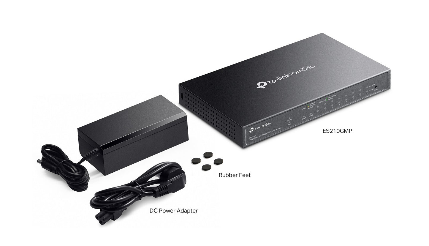 TP-Link ES210GMP | Omada 10-Port Gigabit Easy Managed Switch | 8* PoE+ Ports