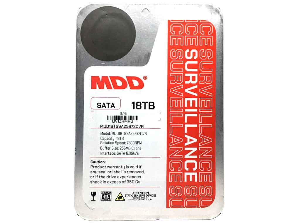 MDD 18TB 7200RPM 256MB Cache SATA 6.0Gb/s 3.5" Internal Surveillance Hard Drive