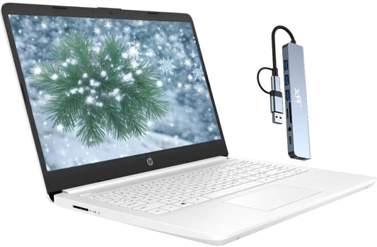 New HP Laptop 14" HD Intel 4-Core N4120 8GB 192GB Webcam Office USB HUB Win 11