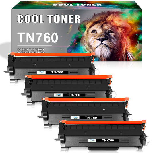 4PK TN760 With Chip Black Compatible for Brother TN730 Toner MFC-L2710D L2395DW