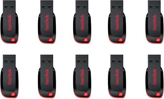Sandisk CRUZER BLADE 16GB SDCZ50-016G-B35 USB 2.0 Flash Pen Drive 10 PACK