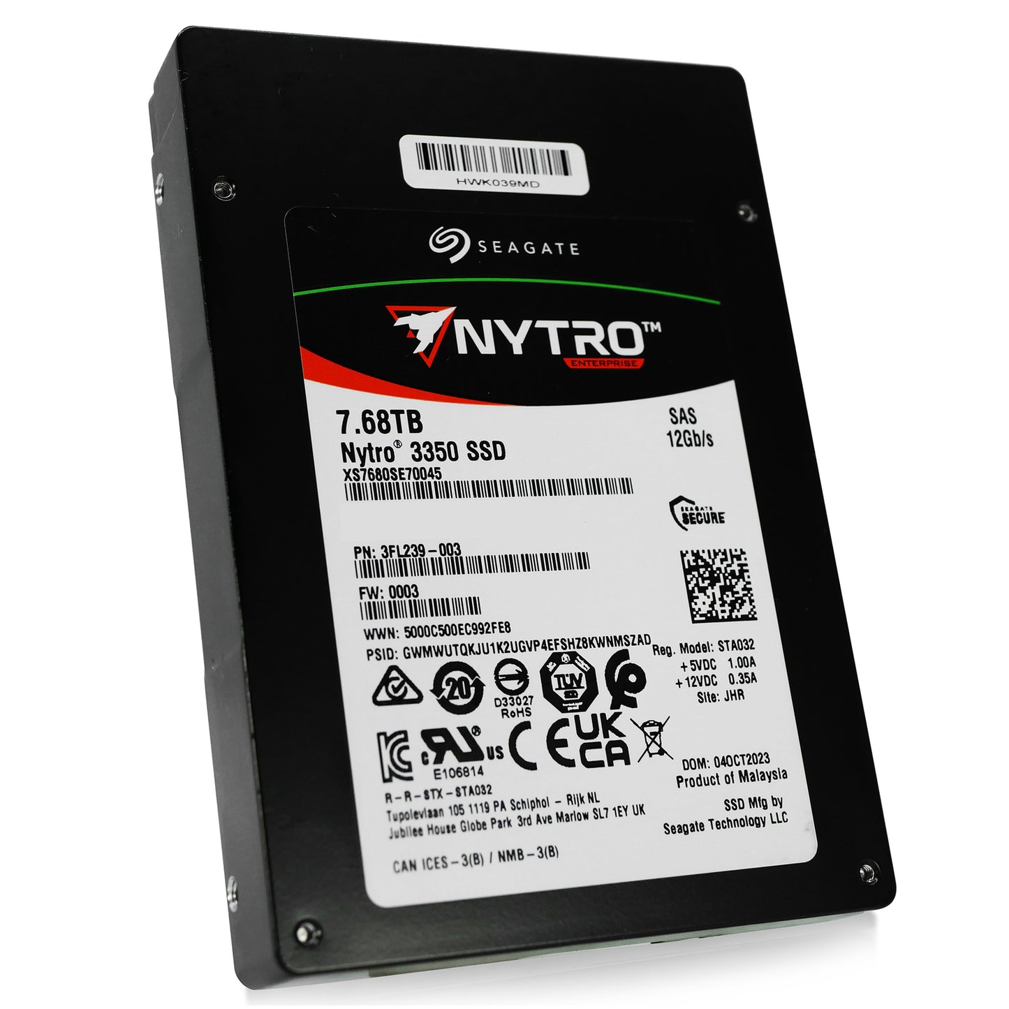 Seagate Nytro 3350 XS7680SE70045 7.68TB 1 DWPD SAS 12Gb/s 3D TLC 2.5in SSD (NOT FOR HOME PC)