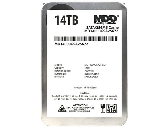 MaxDigitalData (MD14000GSA25672) 14TB 7200RPM 3.5" 128MB Internal Hard Drive