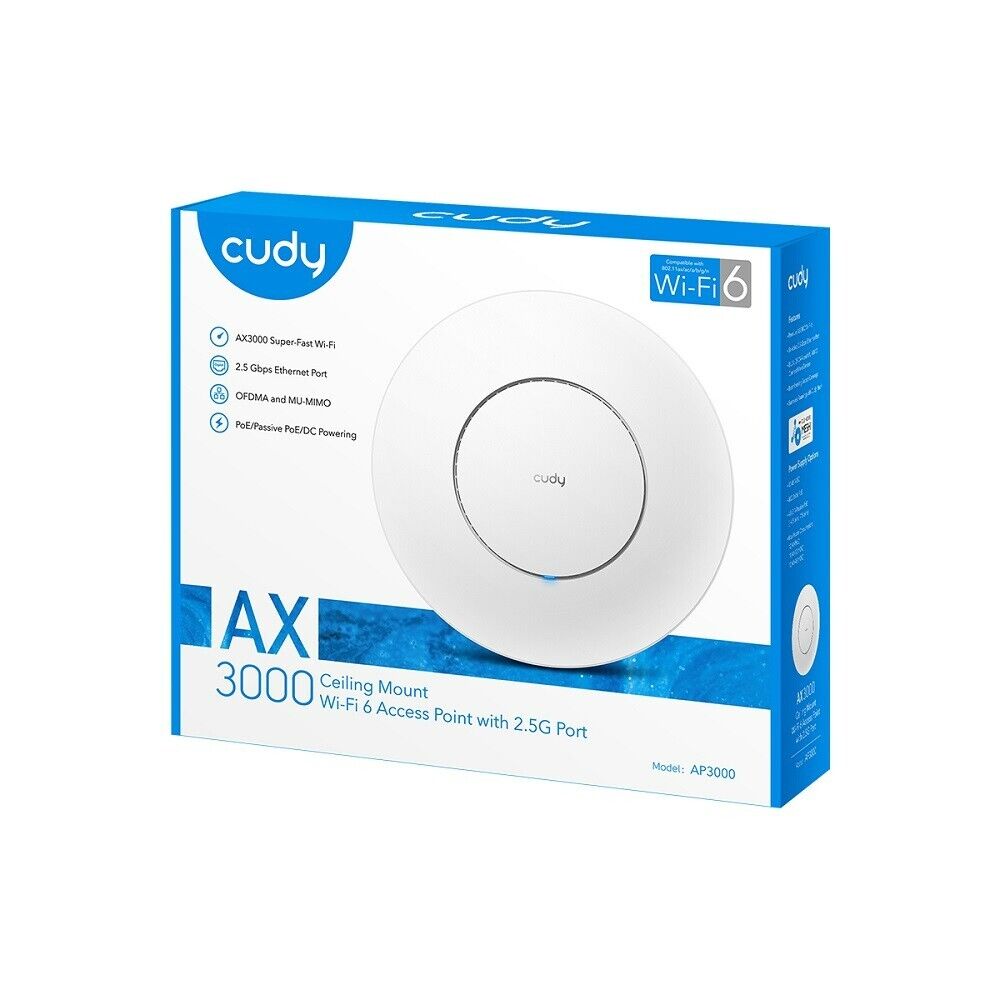 Cudy AP3000_P | AX3000 2.5G Wireless Dual Band Ceiling Mount WiFi 6 Access Point