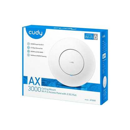 Cudy AP3000_P | AX3000 2.5G Wireless Dual Band Ceiling Mount WiFi 6 Access Point