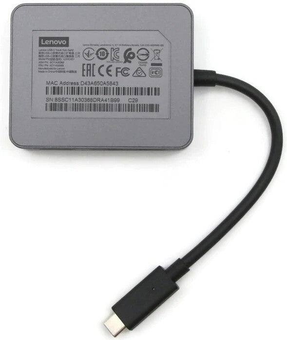 New Lenovo USB-C Travel Hub Gen2 Portable HDMI VGA USB-A Ethernet - 4X91A30366