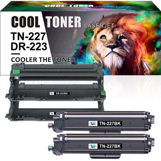 2x DR223 Drum 2xTN227 BK Toner Compatible With Brother HL-L3210CW HL-L3230CDW
