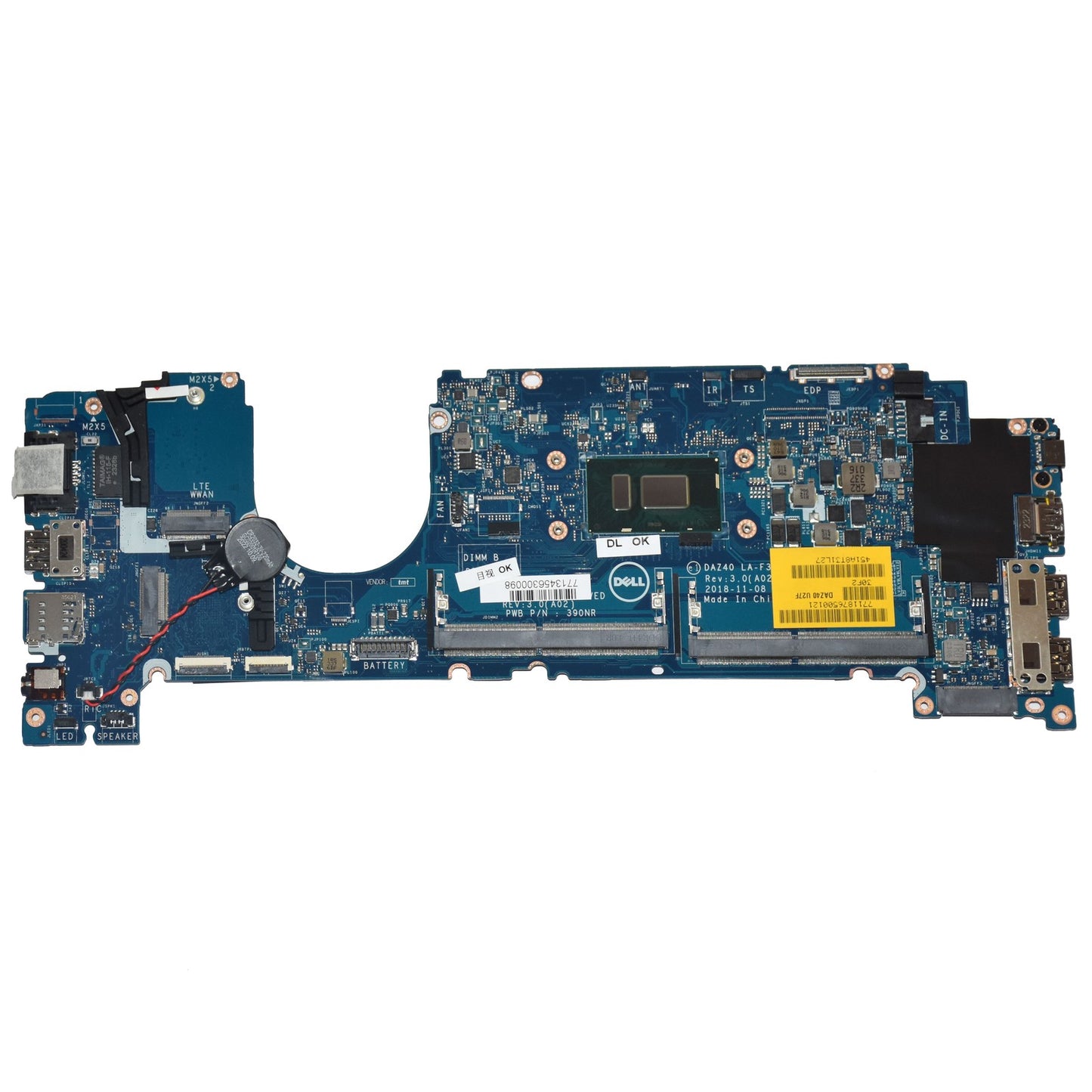 Dell Latitude 7490 Motherboard i7-8650U 1.9GHz Quad-Core DAZ40 LA-F321P PP44F