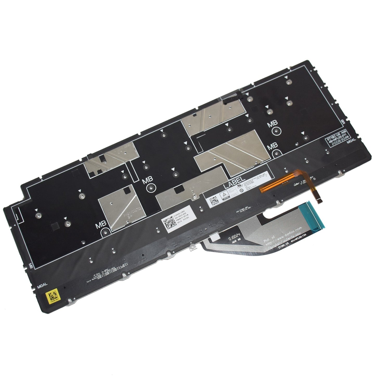 Dell XPS 9310 7390 2-in-1 White Backlit US Keyboard QWERTY English VKJ01 XD3H3