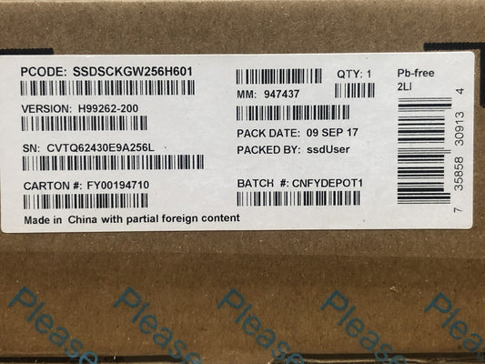 New Sealed 240GB Intel SSDSCKGW256H601 SSD 535 Series M.2 80mm SATA 6G 16nm MLC