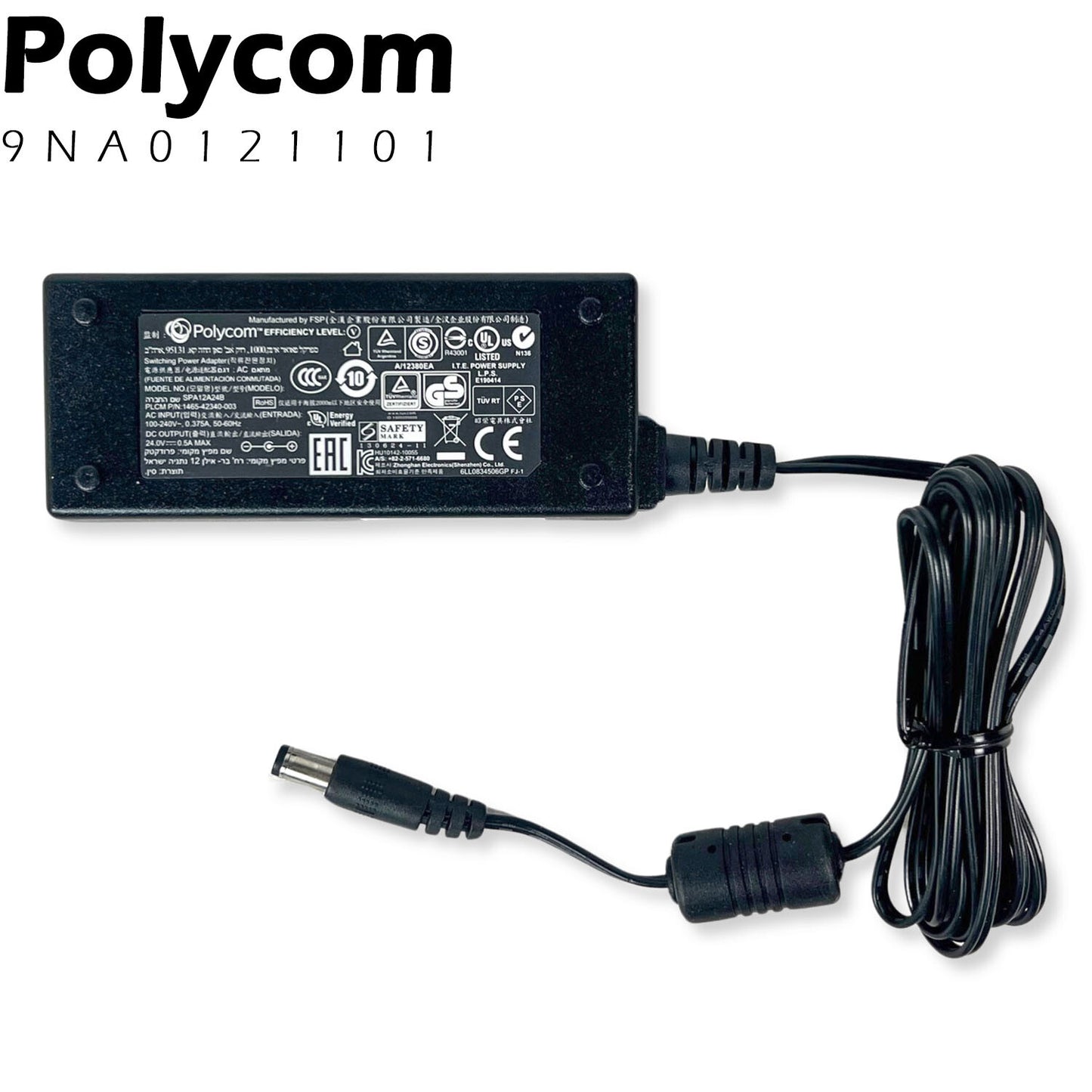 Lot X 5 Polycom SPA12A24B & 1465-42340-003 AC Power Adapter 24V 0.5A 9NA0121101