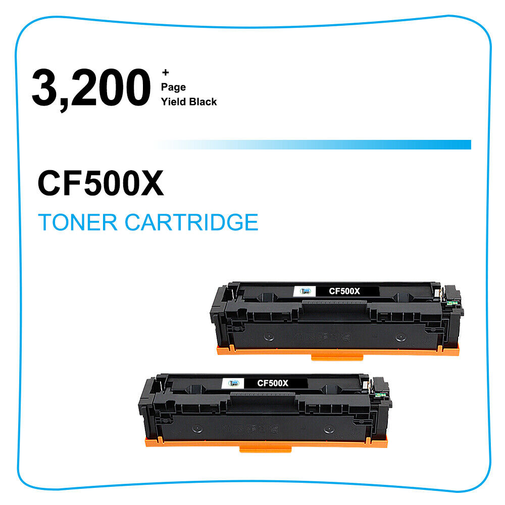 2PK CF500X Toner Compatible With HP 202X Color LaserJet M254 MFP M280nw M281cdw