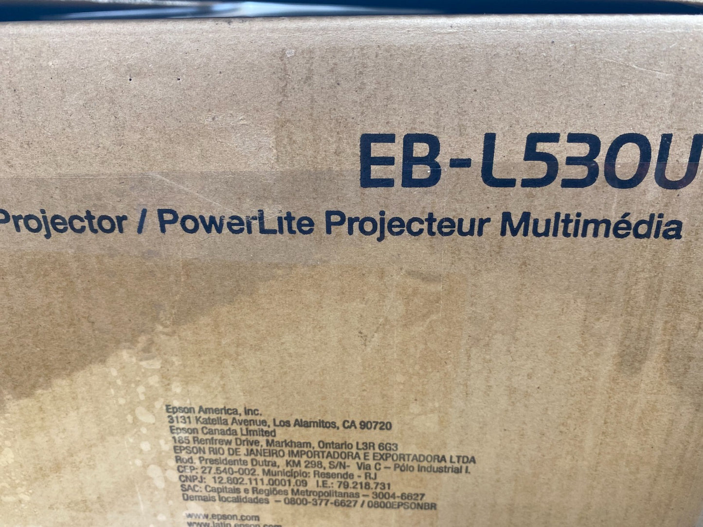 Epson PowerLite L530U Full HD WUXGA 3LCD Laser Projector (V11HA27020)