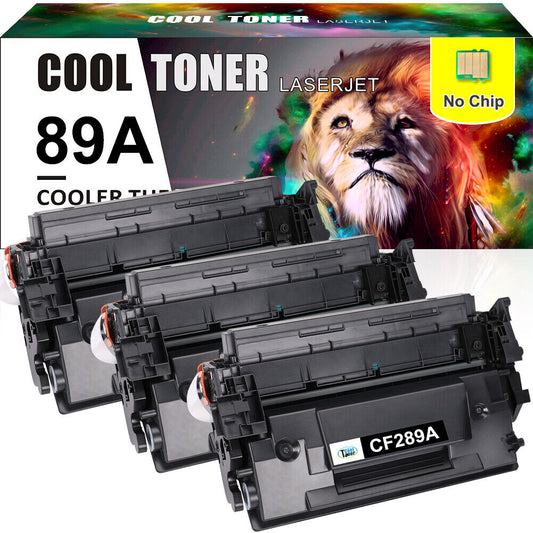 3 CF289A 89A Black Toner No Chip Compatible With HP LaserJet M507dn M507x M528dn