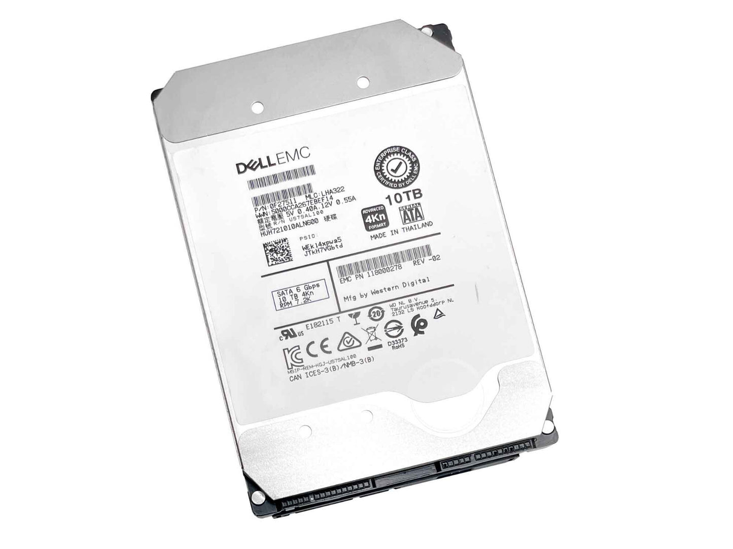 DELL / HGST 10TB HUH721010ALN600 7200RPM 128MB SATA 6.0Gb/s 3.5" Enterprise HDD