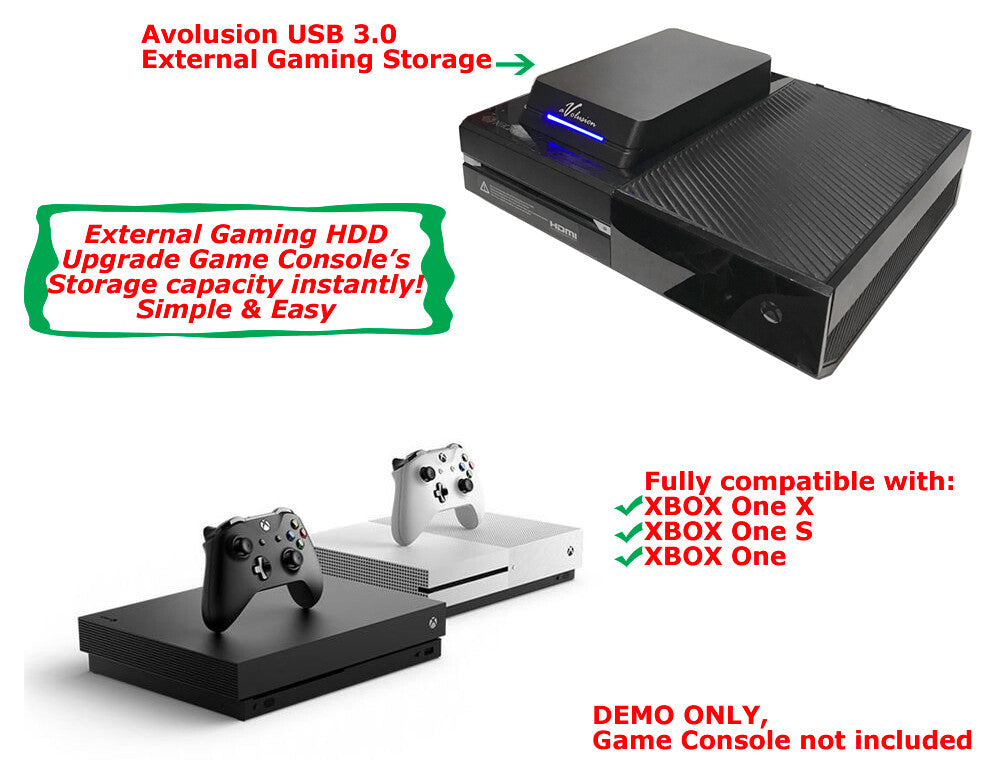 Avolusion 3TB HDDGear Pro External USB 3.0 Gaming Hard Drive for XBOX ONE X, S