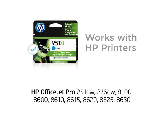 HP 951XL High Yield Cyan Original Ink Cartridge, ~1,500 pages, CN046AN#140