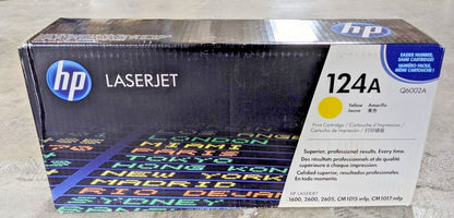 Genuine HP 124A Q6002A Yellow Toner Cartridge 2K Page HP 1600 2600 2605 MFP NEW