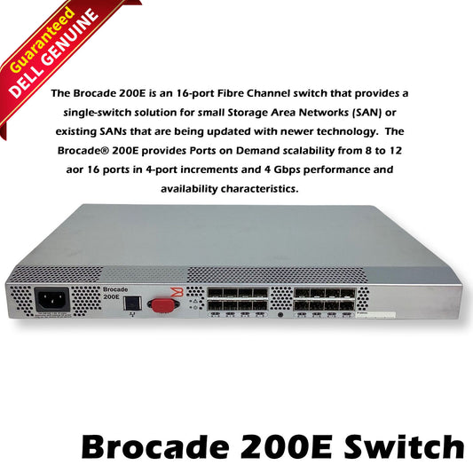 Dell SilkWorm 200E 16-Port 4 Gigabit Ethernet Fibre Channel Switch 0FJ787 FJ787