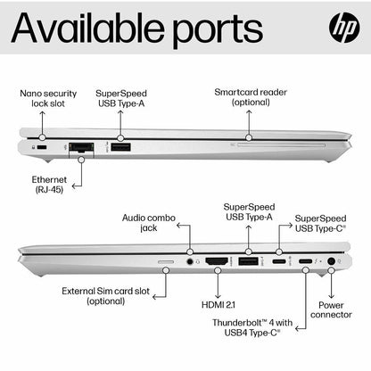 New HP EliteBook 640 G10 14" FHD Core i7-1365U 64GB 2TB PCIe SSD IR Cam FPR W11P