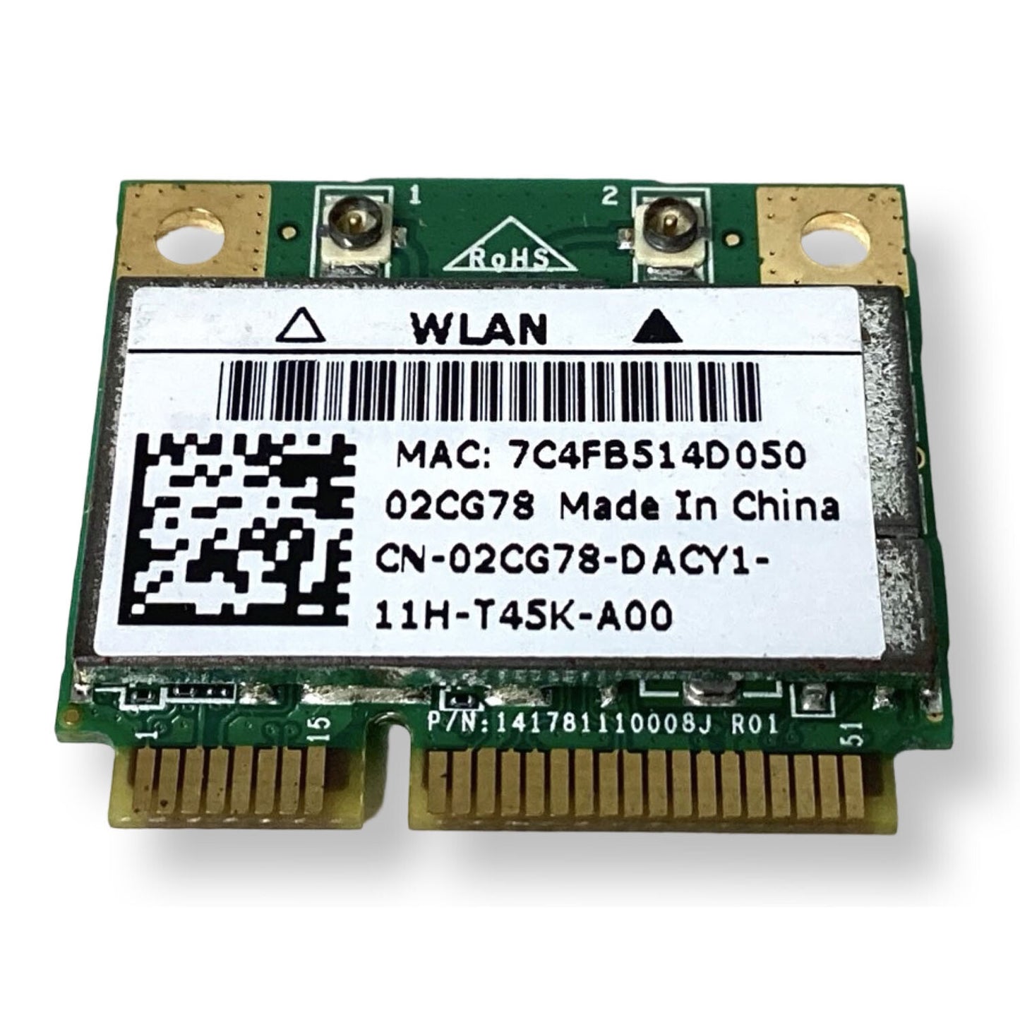 Lot x 4 Dell Inspiron N5050 Wireless Half-Height Mini-PCI Express Card 2CG78