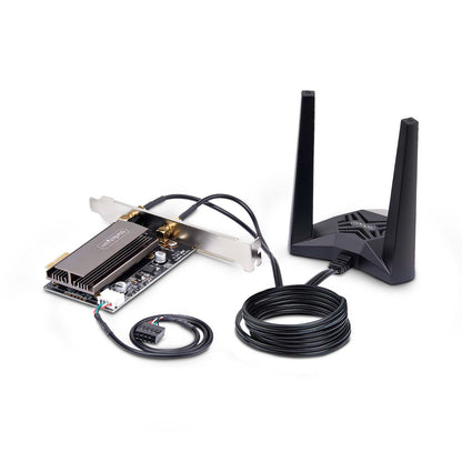 StarTech Wi-Fi 6E PCI-e Adapter Network Card w/Bluetooth 5.3 Mag Base 2x Antenna