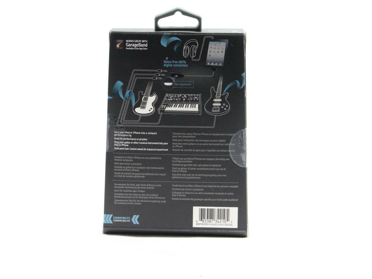 Griffin Guitar Connect Pro 30-pin Cable for Apple iPad iPhone Mobile Guitar Ring