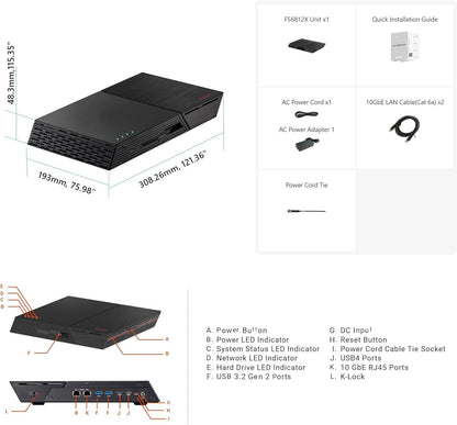 Asustor Flashstor 12 Pro Gen 2 12 Bay NAS Quad-Core 2.3GHz CPU FS6812X