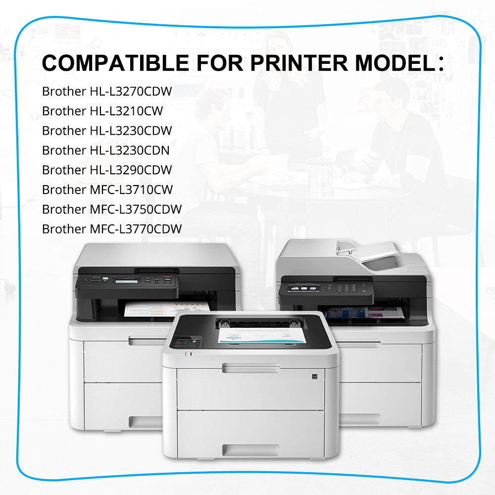 4 Pack DR223 Drum CMYK Compatible for Brother HL-L3210CW HL-L3270CDW MFC-L3710CW