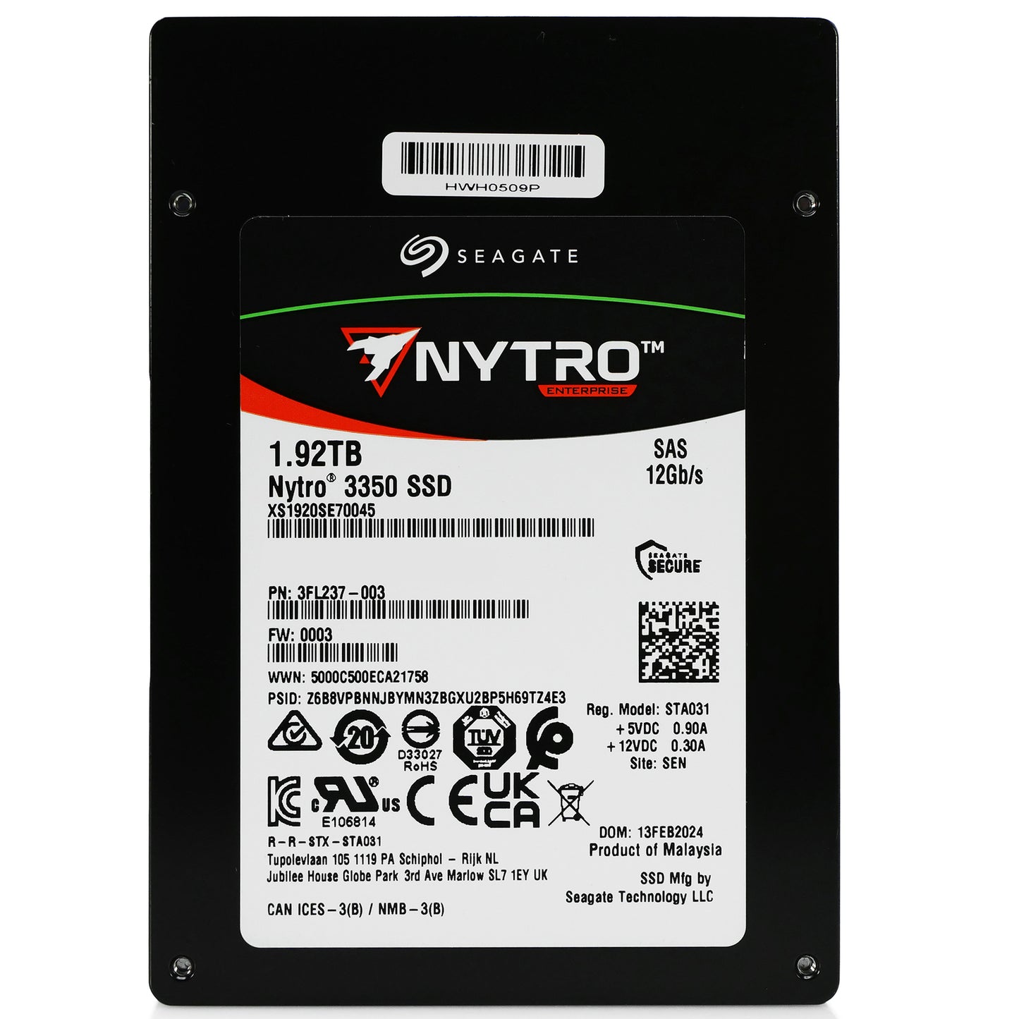 Seagate Nytro 3350 XS1920SE70045 1.92TB ~2TB 1 DWPD SAS 12Gb/s 3D TLC 2.5in SSD (NOT FOR HOME PC)