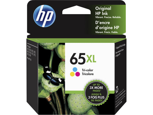 HP 65XL Tri-color Original Ink Cartridge, ~300 pages, N9K03AN#140
