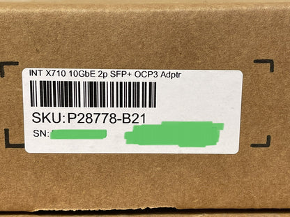 HPE Intel X710 10GbE SFP+ OCP3 NIC Network Adapter Gen10 Plus/V2 2P 10G 2 Port