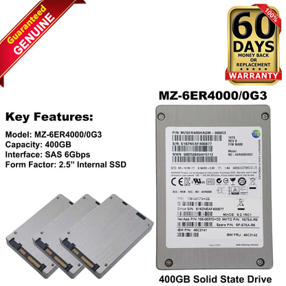 Samsung SM1625 Series 400GB eMLC SAS 6Gb/s 2.5" SSD MZ6ER400HAGM-000G3 46C3140 (NOT FOR HOME PC)