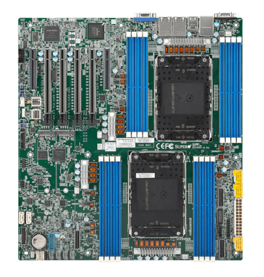 SuperMicro X14DBI Motherboard - X14 Mainstream DP MB with 16DIMM DDR5,onboard 1G