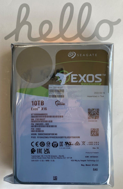 NEW SEAGATE ST10000NM002G 10TB SAS 7.2K 3.5" 12GBPS HDD INTERNAL HARD DRIVE (NOT FOR HOME PC)