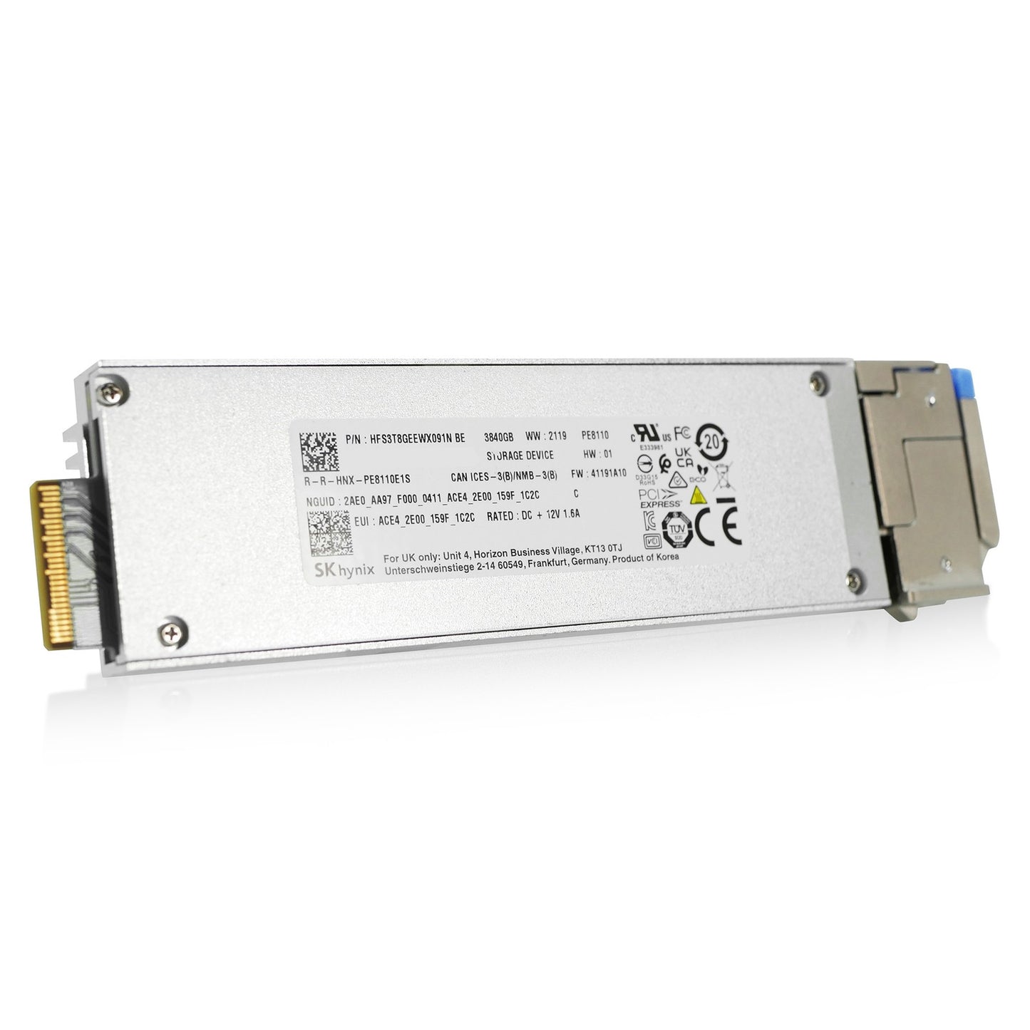 SK Hynix/Lenovo PE8110 3.84TB E1.S PCIe 4.0 x4 NVMe TLC SSD HFS3T8GEEWX091N