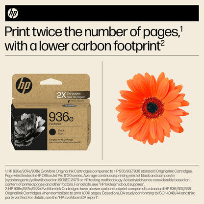 HP 936e EvoMore Black Original Ink Cartridge, 2,500 pages, 4S6V6LN