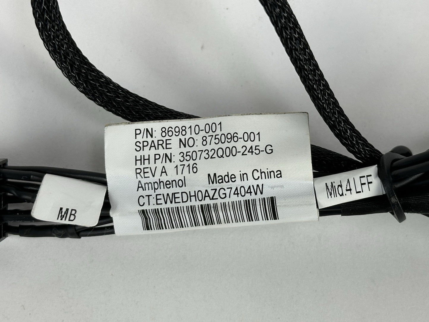 HPE DL38x DL385 DL380 Gen10 3LFF Rear 4LFF Mid Backplane Power Cable 869810-001
