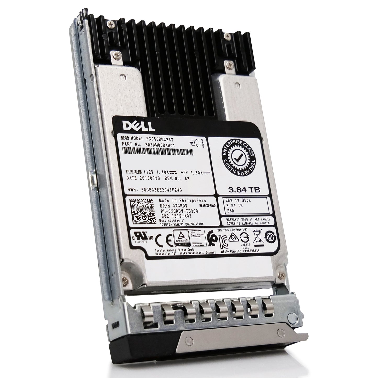 Dell 0XCRDV 3.84TB 1 DWPD SAS-3 12Gb/s Read Intensive MLC 2.5in SSD G14 G15 G16 (NOT FOR HOME PC)