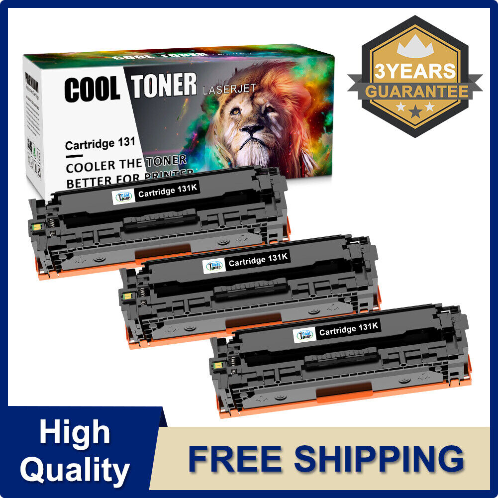 3pk Black Toner Cartridge 131 For Canon imageCLASS LBP-7100 7110 MF-8280 8230 CW