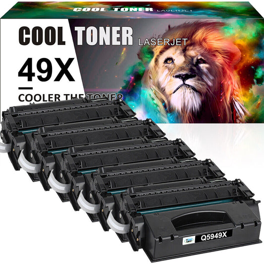 5 Pack Toner Cartridge Compatible With HP LaserJet 1320 3390 3392 Q5949X 49X
