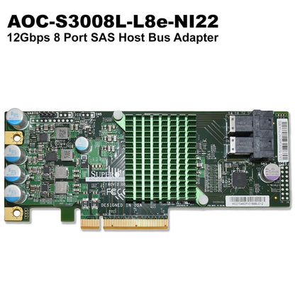 Supermicro AOC-S3008L-L8E 12Gb/s 8-Port SAS HBA PCIe3.0 Internal Adapter (NOT FOR HOME PC)