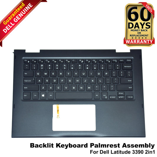 Dell Latitude 3390 2-in-1 Palmrest Keyboard Assembly Backlit PGHHT