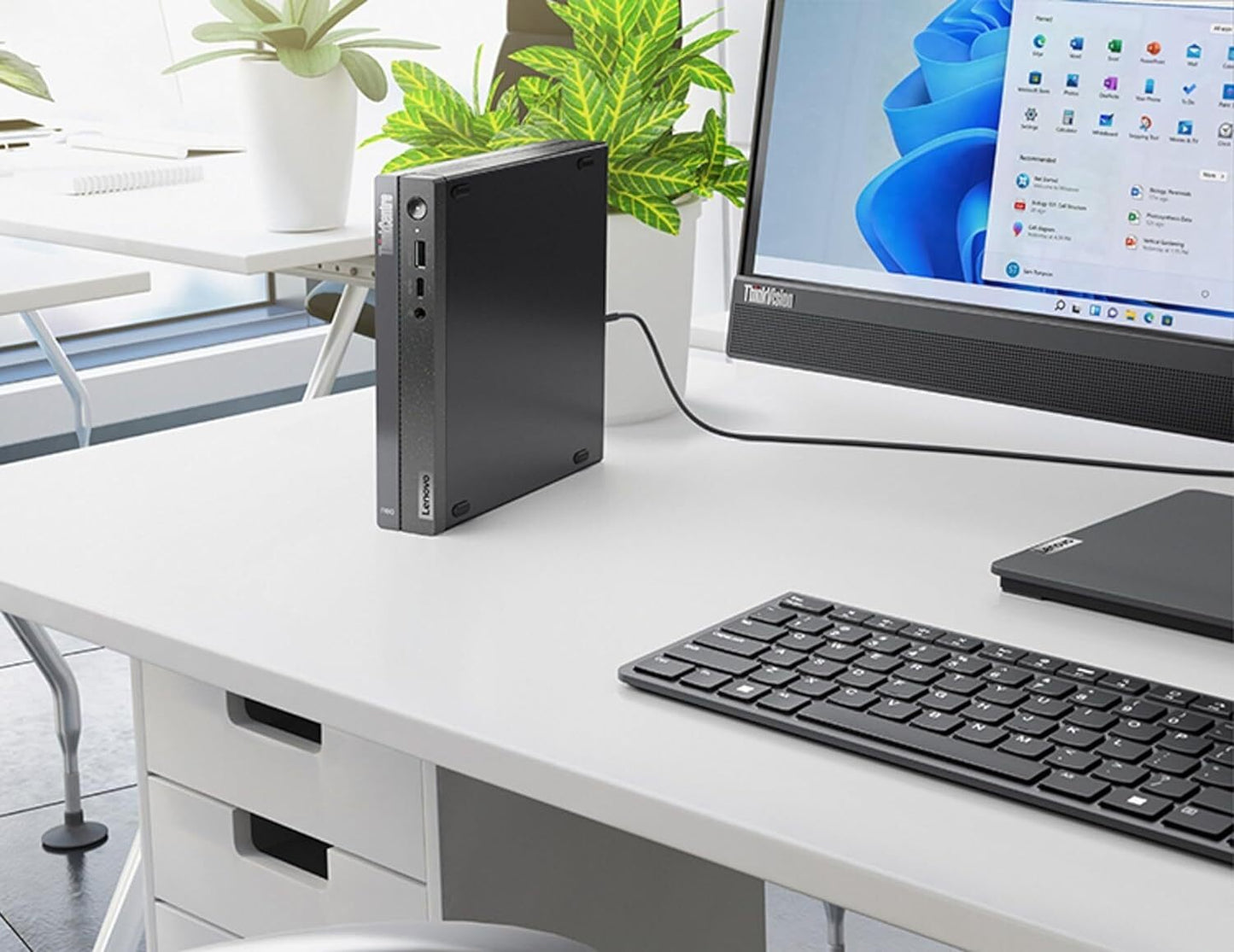 New Lenovo ThinkCentre neo 50q Gen 4 i5-13420H 16GB 512GB SSD Wi-Fi Kybd Mouse