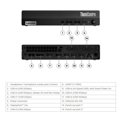 Lenovo ThinkCentre M70q Gen 5 Tiny i5-14400T 16GB 1TB SSD Wi-Fi